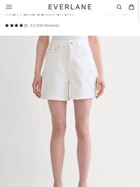 Everlane White High-Rise Denim Shorts